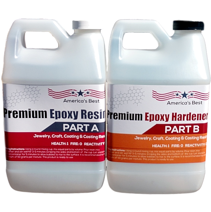 Epoxy-Resin-Crystal-Clear-Art 1 Gallon Kit for Coating, Casting, Resin Art, Jewelry, Tabletop, Bar Top, Live Edge Tables, Fast Curing 2 Part Epoxy