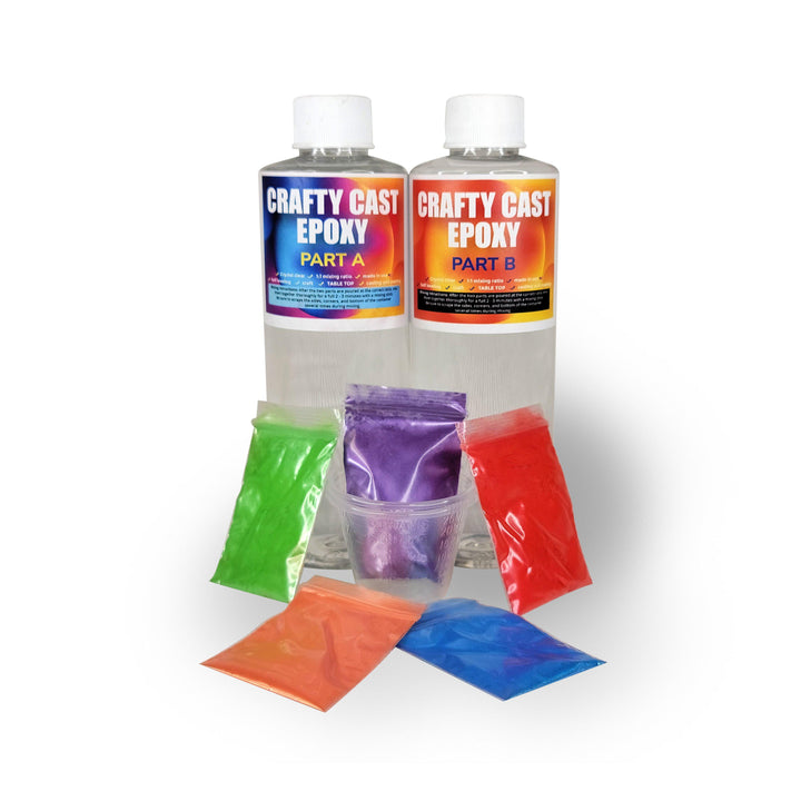 Crafty Cast 16 oz Epoxy Resin kit with Pigments, Cups, and stir sticks –  Americas Best Epoxy Resin